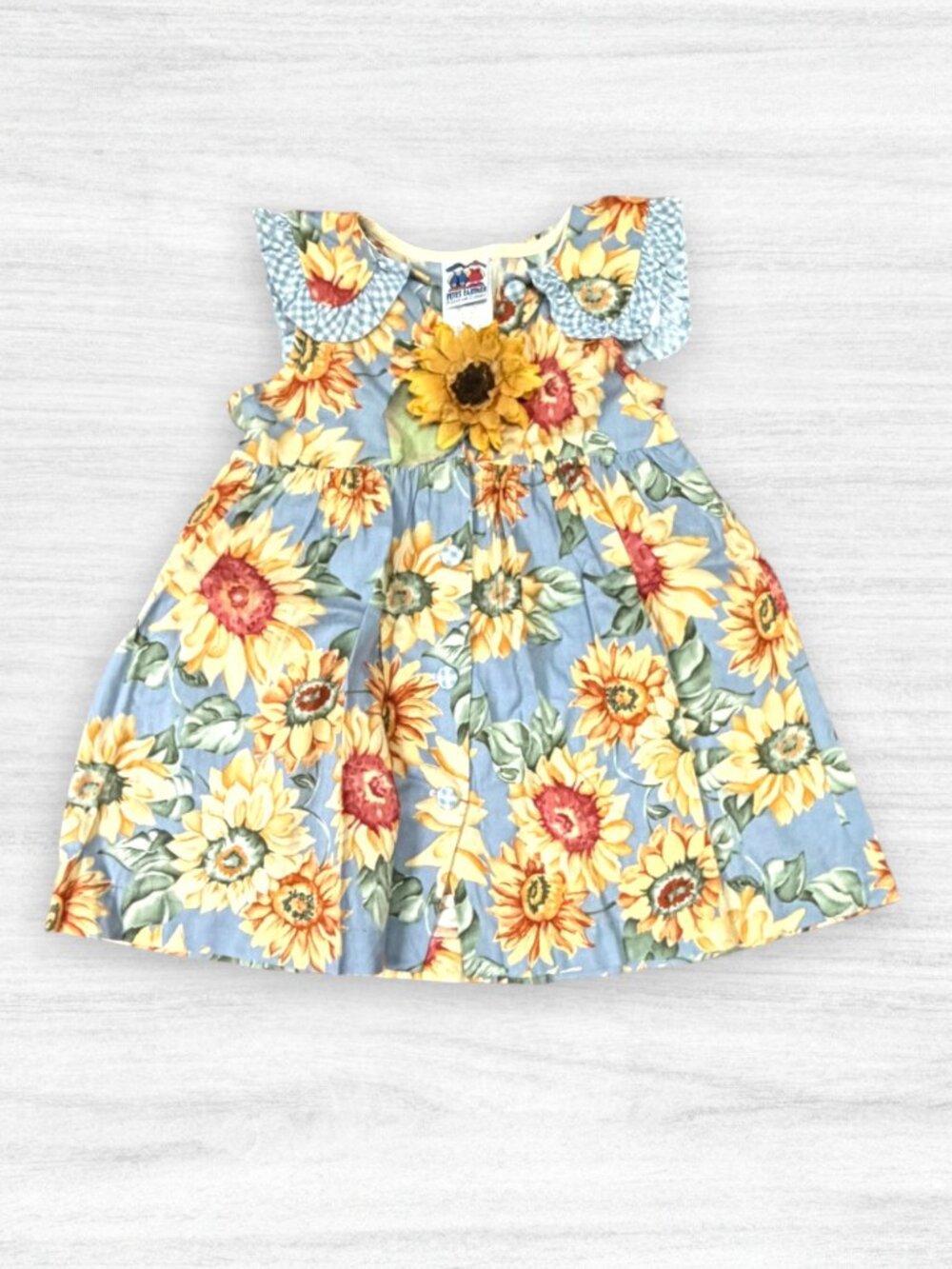 Vintage Pete’s Partner Girls Sunflower Dress 3T Cottagecore Prairie Floral USA
